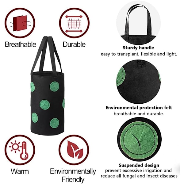 (3 Gallon 20*35cm (13 Huller) Mørkegrøn Sorte Prikker) 1 Stykke Halm