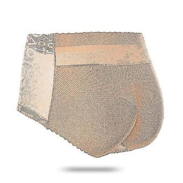 Naisten pehmustetut push-up alushousut, takapuolen kohottaja, muotoilija, teko-takapuoli (L, keskikorkea vyötärö, 125 beige)