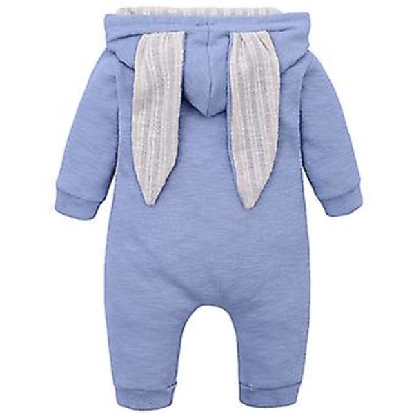 Småbarns Baby Kanin Bunny Øre Romper Glidelås Opp Vinter Påske Jumpsuit Pyjamas Sleepwear (12-18 Måneder)