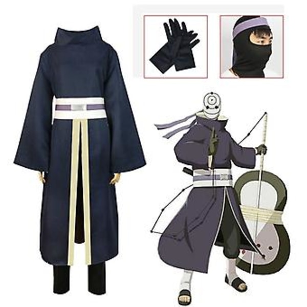 Ninja Kostume Uchiha Obito Akatsuki Maske Handske Sæt Tøj Halloween Kostume Cosplay Kostume Ny Ankomst S Maske-2