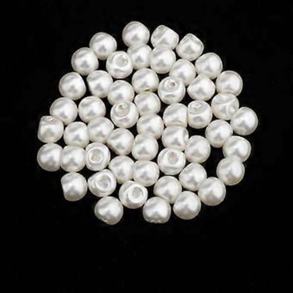 100 Styk Hvide Dekorative Knapper Perler til Håndarbejde og Syning, / 11,5 mm -