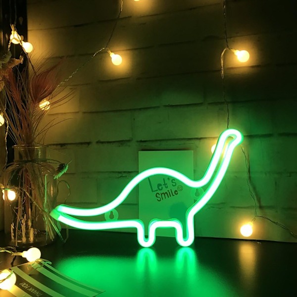 Neon-valaisin, Dinosaur-koristelamppu seinätaide lapsille lahjaksi