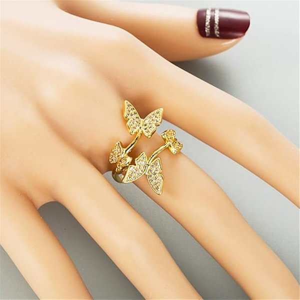 Ring - Vintage Wrap Stacking Statement Ring, Högkvalitativ Kubisk Zirkonia