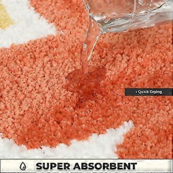 Blomstrete Baderomsmatte Superabsorberende og Tykk Mikrofiber Sklisikker Badematte Maskinvaskbar og Røff Badekarpett for Baderom, Soverom og Stue