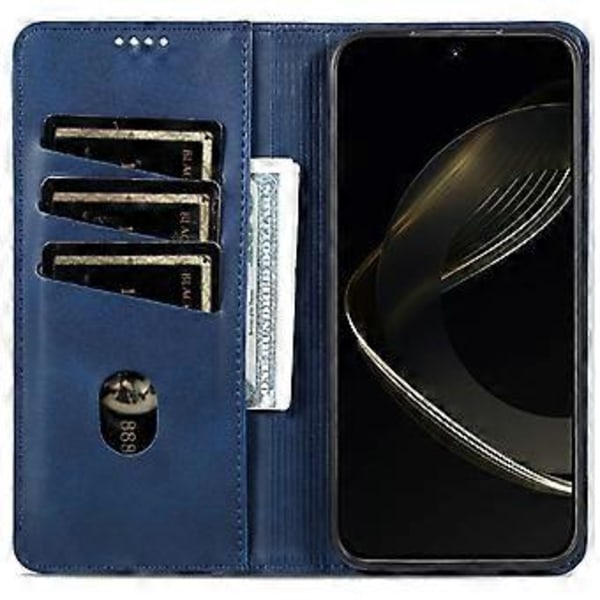 AZNS Fodral för Samsung Galaxy A56 5G, Kohudstextur PU Läder Plånboksfodral - Blå (Blå)