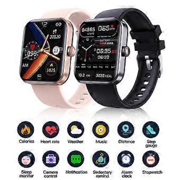 Blodsukker Smartwatch F57L 1.91 Tommer Kropstemperatur Fitness Tracker Hjerte (guld)