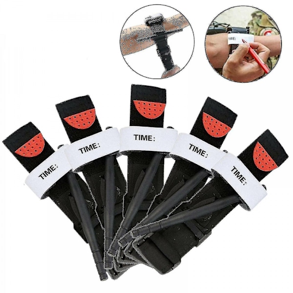 5 Pcs Tourniquet Rapid One Hand Application Emergency Outdoor First Aid Kit