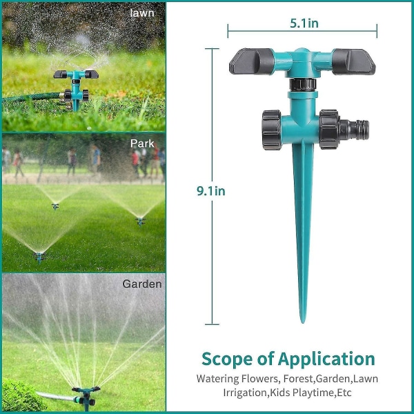2 Pack ,automatic Lawn Sprinkler 360 De Rotating Lawn Sprinkler Automatic Irrigat 3600 Square Feet Covera For Yard ,lawn And