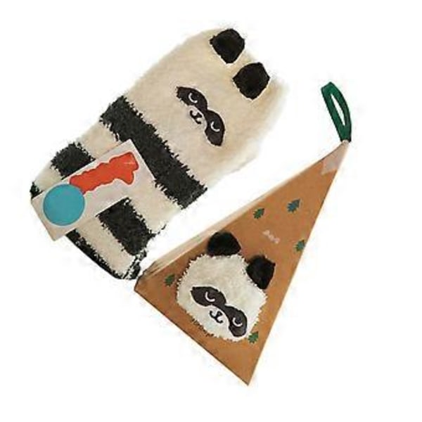 2 Par Tecknade Djur Golvstrumpor Härliga Varma Strumpor i Korallfleece Köldskydd Strumpor för Vinter Höst med Triangelbox (Panda)