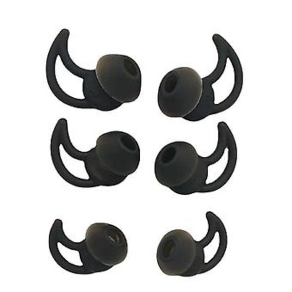 3 Paria Silikonisia Korvakappaleiden Suojaimia Bose Soundsport Qc20 Qc20:lle (Musta)