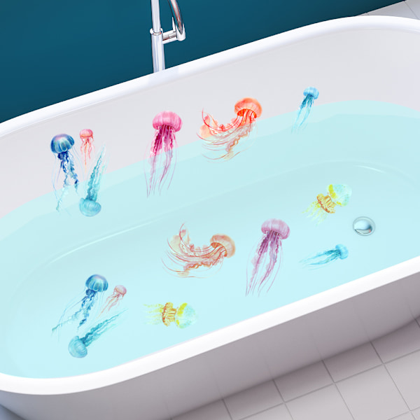 Sommer Jellyfish Vægklistermærker Personlige Badeværelse Dekaler Pvc Vindue
