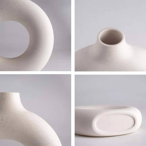Pampa Vase, Keramisk Vase Hjemmeindretning Minimalistisk Deko Hvid Ve