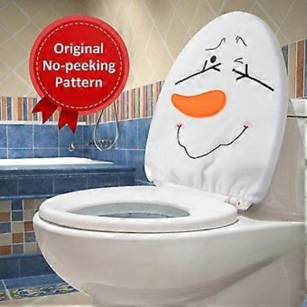 3-pack Toalettlock Set Snögubbe Jultomte Röd Juldekoration för Badrum