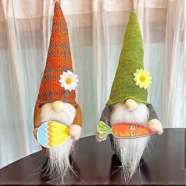 2023 Ny Påsk Tomte Fylld Docka Grön 30 X 12 Cm - Julklapp, Perfekt Påskdekoration, Mjuk & Hållbar (orange)