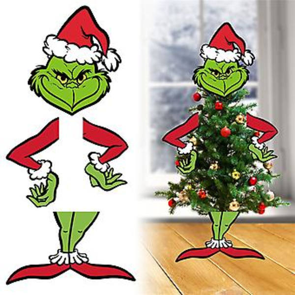 4-pack Julgransprydnad Grinch Huvud Ben Hand Fest Dekorationer ( )