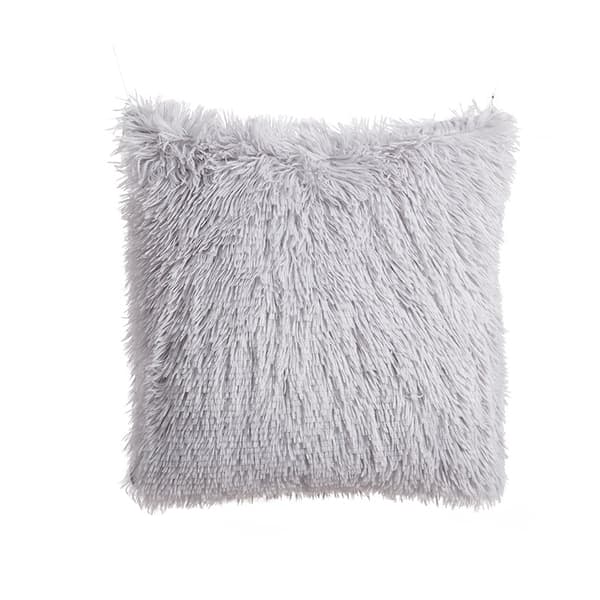 2 set med 40 * 40 cm silvergrå sjölejon sammet dubbelsidig kudde