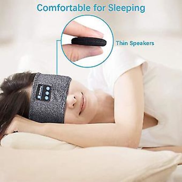 UniSleep - Urheilupääpanta, langattomat Bluetooth-kuulokkeet ja silmäsuojus - Musta