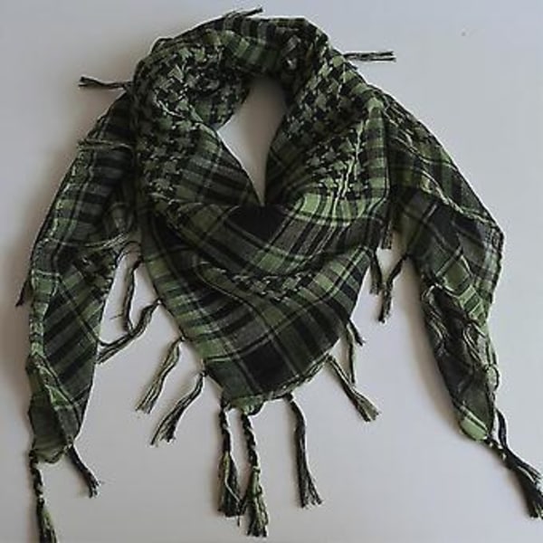 Unisex Houndstooth Arabiallinen Taktinen Aavikon Armeijan Shemagh Keffiyeh Tupsuhuivit (Army Green)