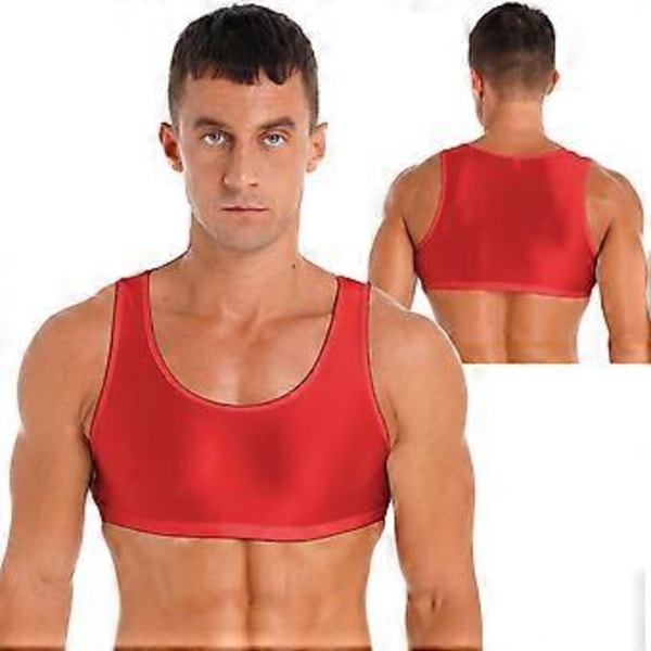 Ærmeløs Muskel T-shirt til Mænd Basic Tank Crop Tops Fitness Gym Sports Vest Tops (L bordeaux)