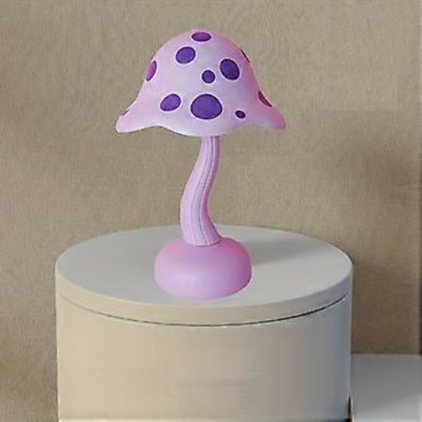 Sopp bordlampe LED mini oppladbar nattlampe skrivebordsornament sovesal soverom nattbordslampe gave (blå)