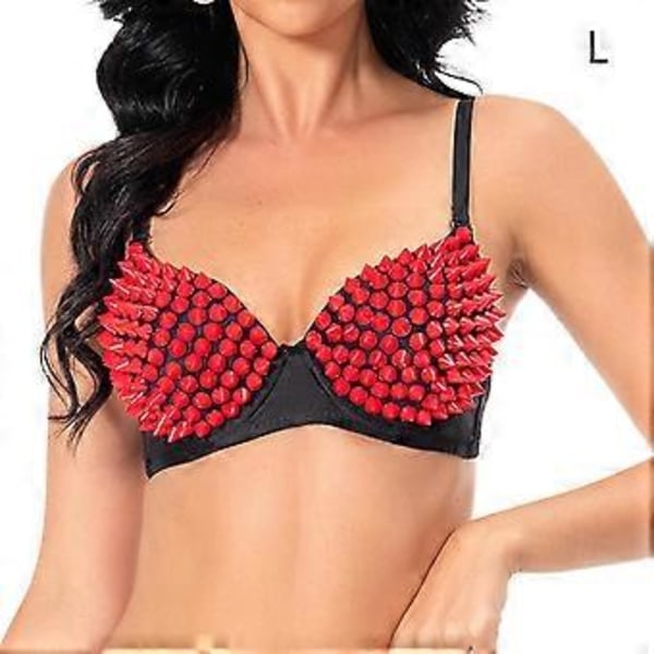 Nitar Korsett Handgjorda Underkläder Lyx Push up BH för Klubbdamer Flickor Show (XL röd)