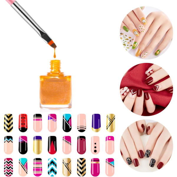 Rosa nagelborstar Nagelkonst Designborstar Akryl Nagelkonst Borstar