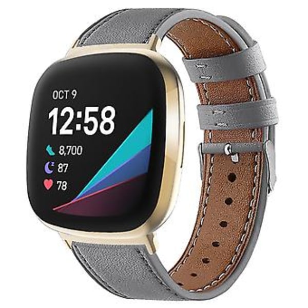 Til Fitbit Versa 3 Smartwatch Klassisk Dobbeltsidet Førstelags Kødkvægslæderrem til Fitbit Versa 3 / til Fitbit Sense Band Til Fitbit Sense Rød