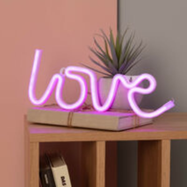 1 stk Love LED Neon batteridrevet RoseAA - LR6