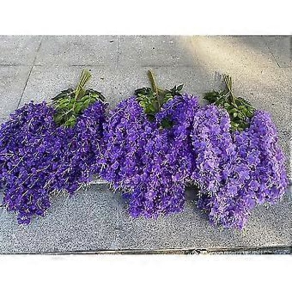 Konstgjord Wisteria Girlang Siden Wisteria Ranka Faux Blomma Hängande Girlang Med Gröna Blad Falskt Blomsterarrangemang