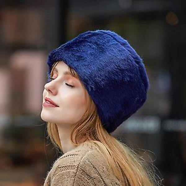Vintervarm Pludset Hat Til Rejser, Dating, Bryllup Plus Fløjl Tyk Koldbeskyttende Hat Sort  Stil I