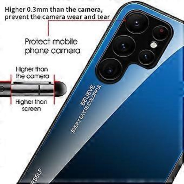 Skal för Samsung Galaxy S25 Ultra Gradient Färg Härdat Glas+TPU Mobilskal - Lila/Blå (Stil D)