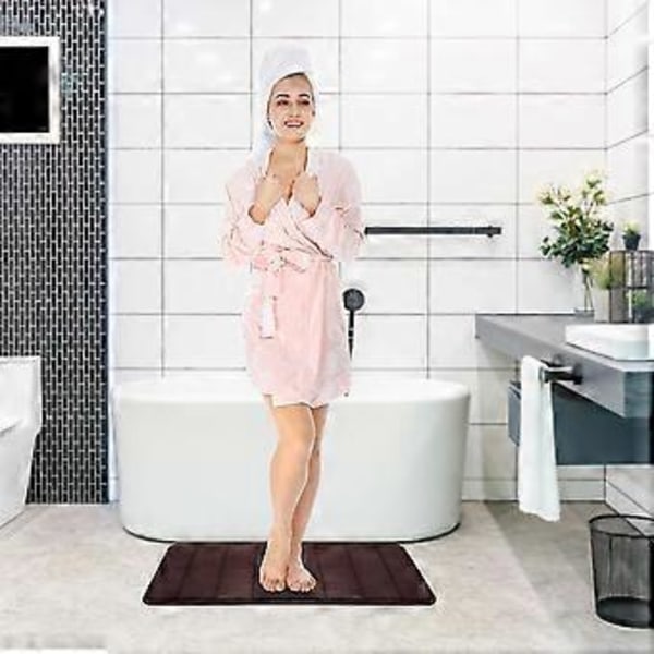 Badrumsmattor Halkfria Duschmatta Absorberande Liten Matta Dörrmatta Inomhus Köksmattor (40*60cm Svart)