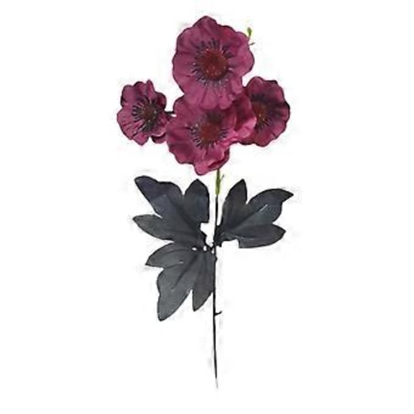 (Punainen ruusu) Unikonkukka/silkkikangas, lanka/49 cm, kukan halkaisija 6 cm, 4,5 cm