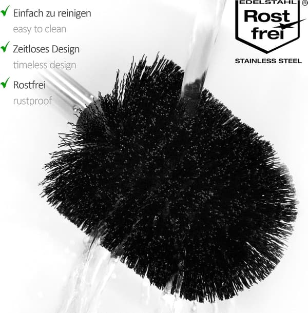 3X Toalettbørste med utskiftbart børstehode - Elegant toalettbørste
