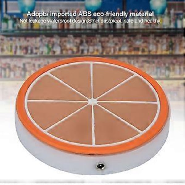 LED Halkskydd Belysning Kopp Matta USB Laddning Bar KTV Ultratunn Rund Cocktail Öl Underlägg Bas Lampa (Orange Rund)