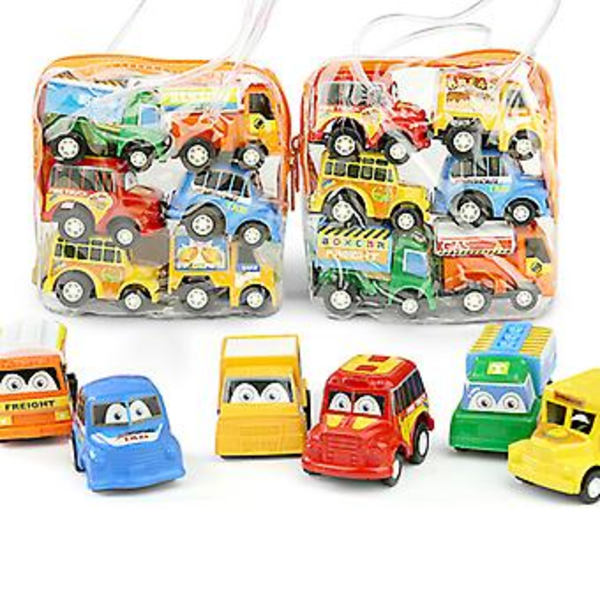 6 kpl Mini söpöjä kuorma-autoja ja autoja lapsille pojille joulu- ja syntymäpäivälahjaksi