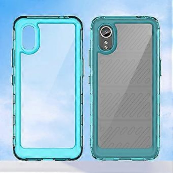 För Samsung Galaxy Xcover7 Mobilskal Anti-fall TPU + Akrylskydd (Transparent Blå)