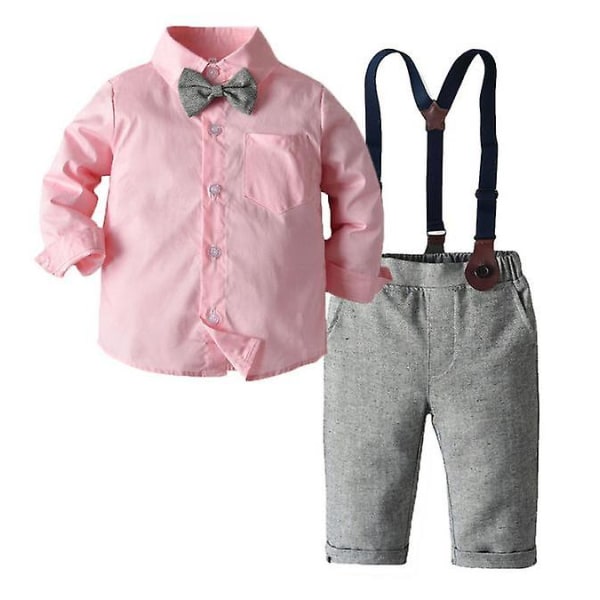 Baby Boy Clothes Set Gentleman Summer Suit With Bow Toddler Kid Bodysuit Set Baby Romper For Newborn Babies Belt Pants Set 110cm