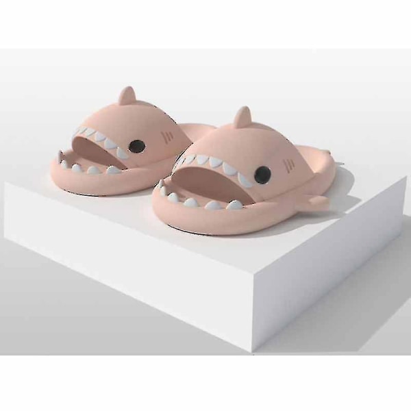 Shark Slippers Non-slip Shower Bathroom Slippers Soft Summer Slide Sandals For Girls And Boys New Z pink 44 45