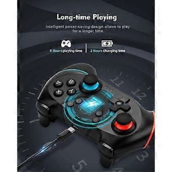 Switch ControllerPro -ohjain Switchille/Switch Litelle/Switch OLEDille, Switch-kaukosäädinohjain peliohjain, säädettävä Turbo ja kaksoisvärinä