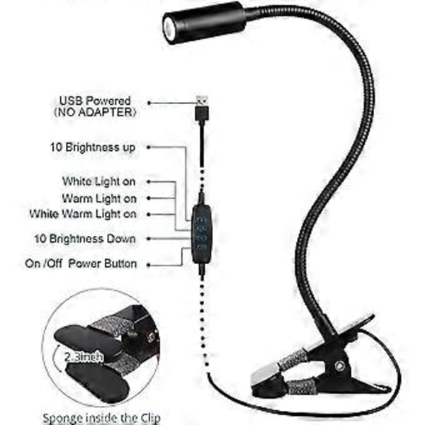 Skrivebordslampe med svanehals, multifunksjonell smartbryter, langvarig ytelse for daglig bruk, fleksibel og holdbar