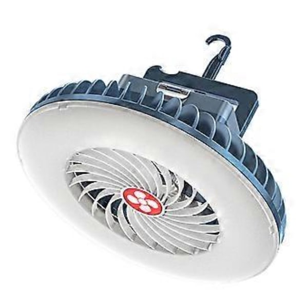 Campingventilatorer til telte, batteridrevet ventilator til camping, USB genopladelig med krog, 2-i-1 LED campingteltventilator og lys til ophængning, batteridrevet