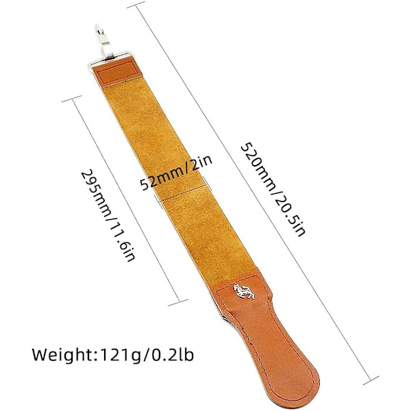 Rakkniv slip läder skärpning rem barber läder, 52 cm
