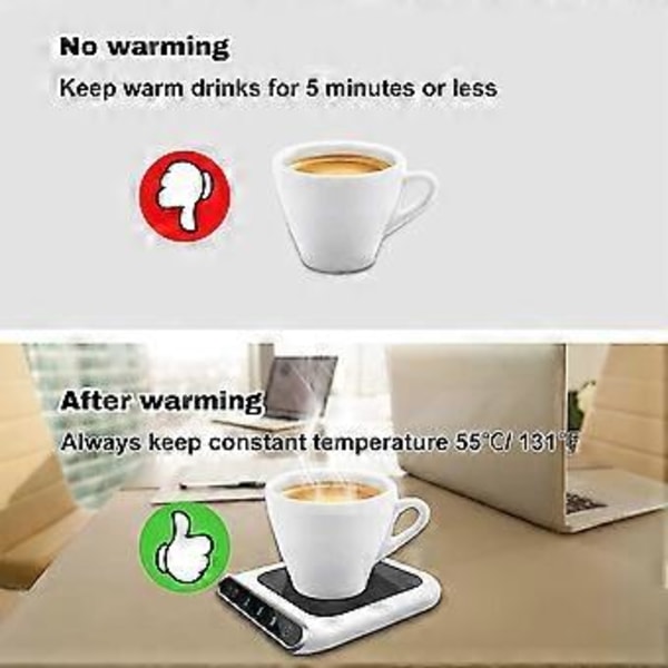 Kaffekopvarmer til skrivebord med 3 justerbare temperaturindstillinger
