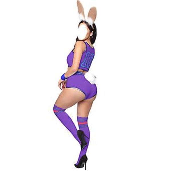 Violetit kannustajapuvut naisille, tank top ja shortsit, kaksi osainen setti, cosplay-asu, lavanäytösten asut (XXL)