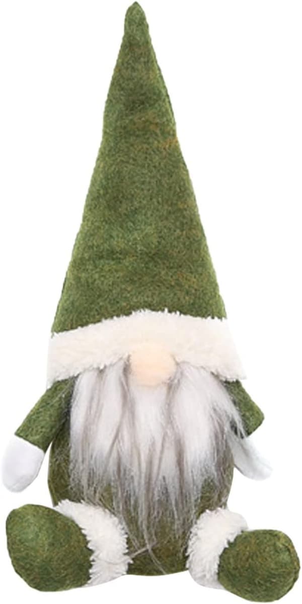 1 stk Gnome juletrepynt, grønn, håndlaget julepynt
