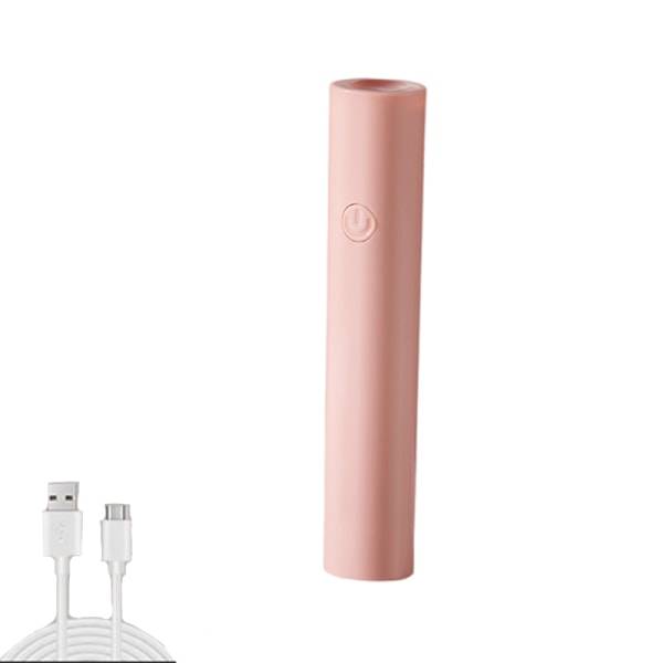 1 stk. Liten bærbar neglelampe, USB, timer, rosa