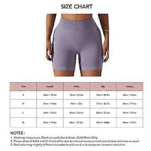 Kvinders Løbe Yoga Shorts Mavekontrol Sømløs Strikket Højtaljet Butt Lifting Træning Workout Short Leggings (M Lilla)