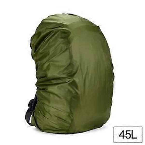 35-80L Ryggsäck Regnskydd Utomhus Vandring Klättring Väska Skydd Vattentätt Regnskydd För Ryggsäck (Armégrön 45L)