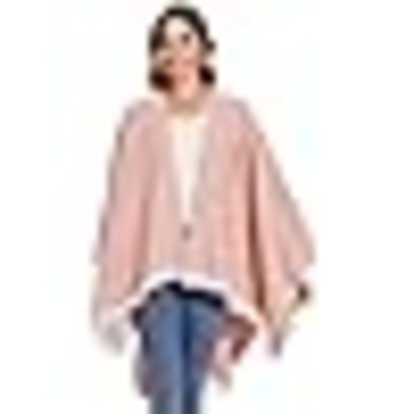 Poncho Dame Vinter Varmt Elegant Poncho Tæppe Poncho Kappe Strikket Poncho Frakke Vinter Poncho Sjal Kvinder Gave Til Fødselsdag Jul